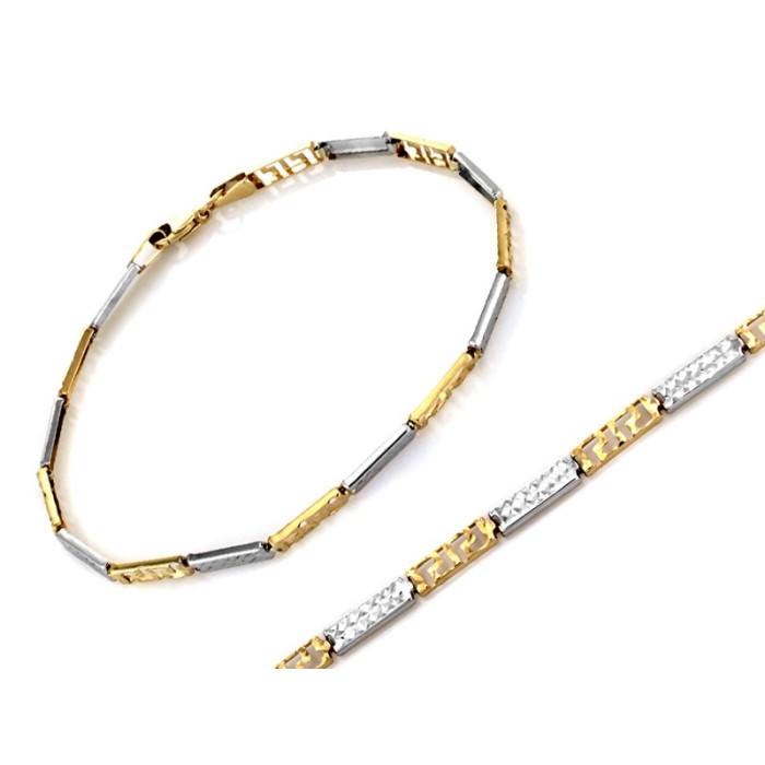 Bransoletka z 375 Żółtego i Białego Złota Elegancja Dwa Kolory Bransoletka z 375 Żółtego i Białego Złota Elegancja Dwa Kolory