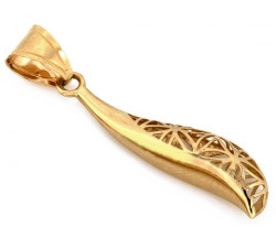 Złota zawieszka długa sztywna błyszcząca próba 585 elegancka
