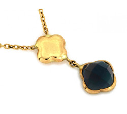 Naszyjnik Złoty 585 Topaz London Blue Elegancki Stylowy Prezent