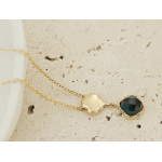 Naszyjnik Złoty 585 Topaz London Blue Elegancki Stylowy Prezent