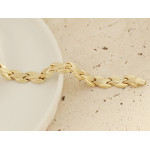 Złota bransoletka 585 elementowa satynowa modna o długości 19 cm