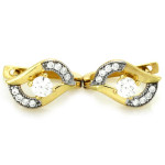 Złote kolczyki z cyrkoniami 585 elegancka para z białym złotem 14k