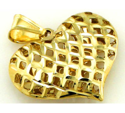 Diamentowana Zawieszka Serce 375 Żółte Złoto Złote Przywieszki