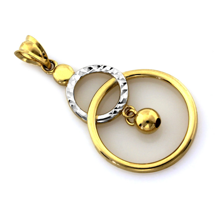 Złota zawieszka wisiorek z dwóch obrączy 585 14k elegancka biżuteria
