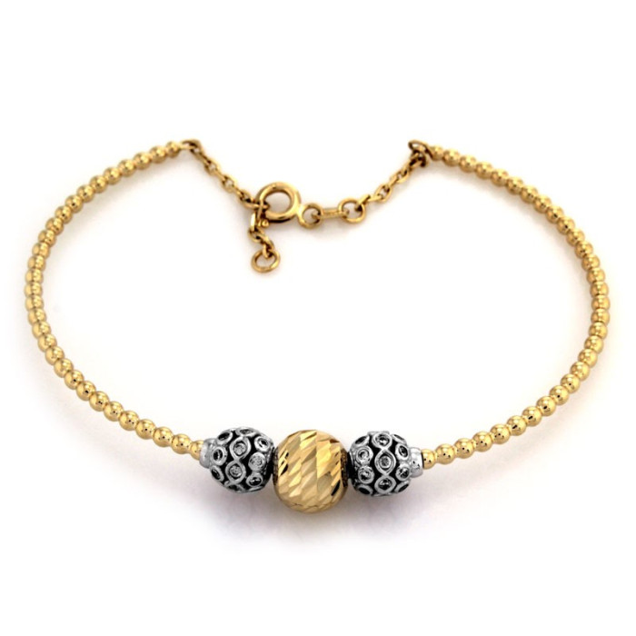 Bransoletka koło bangle 585 złota z iskrzącymi cyrkoniami Bransoletka koło bangle 585 złota z iskrzącymi cyrkoniami