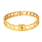 Gruba złota bransoletka sztywna bangle z próbą 585 elegancki dodatek na co dzień