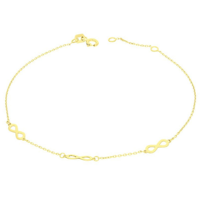 Złota bransoletka 585 nieskończoności 19cm Złota bransoletka 585 nieskończoności 19cm