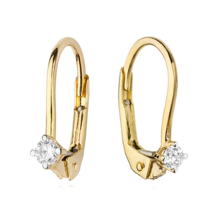 Złote kolczyki 585 z naturalnymi diamentami 0,08ct Złote kolczyki 585 z naturalnymi diamentami 0,08ct