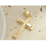 Złota zawieszka krzyżyk 585 wisiorek elegancka biżuteria religijna