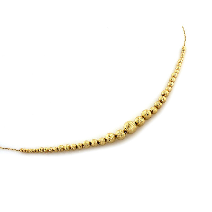 Naszyjnik Złoty 585 Frezowane Kulki Zmysłowa Biżuteria Długość 45 Cm Naszyjnik Złoty 585 Frezowane Kulki Zmysłowa Biżuteria Długość 45 Cm