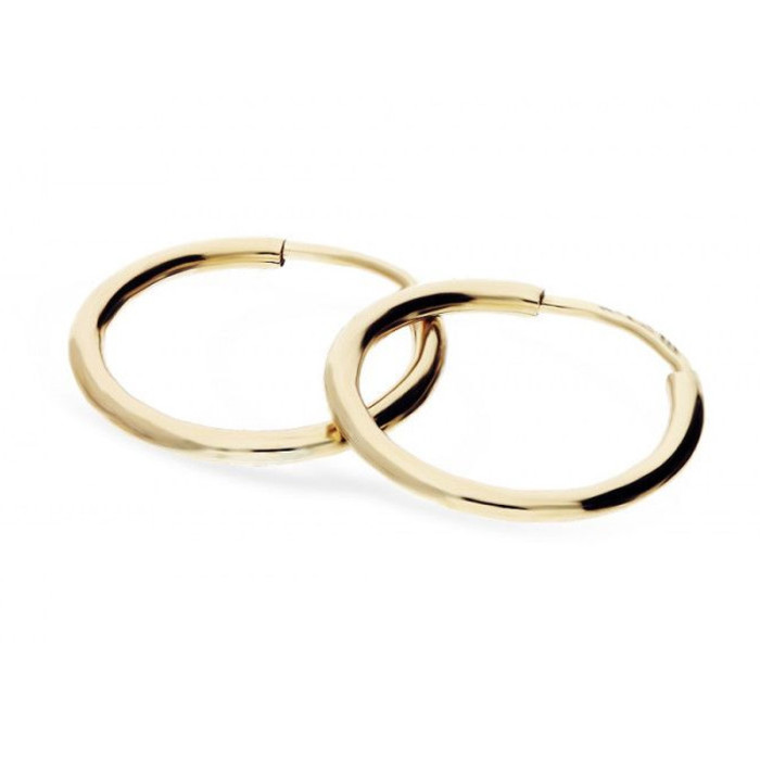 Złote kolczyki 585 koła szarniry 15mm 0,5g Złote kolczyki 585 koła szarniry 15mm 0,5g