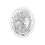 SREBRNY OBRAZ 925 PAMIĄTKA I KOMUNII ŚW. 11x15cm PREZENT