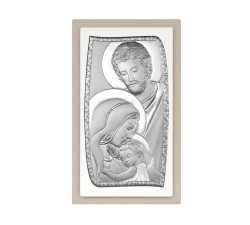 SREBRNY OBRAZ 925 ŚWIĘTA RODZINA RAMKA GRAWER 9x15cm