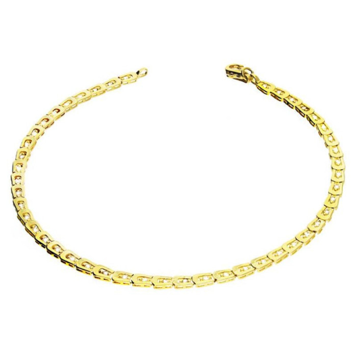 Złota bransoletka 375 CYRKONIE W RAMKACH 20CM 3,69g Złota bransoletka 375 CYRKONIE W RAMKACH 20CM 3,69g