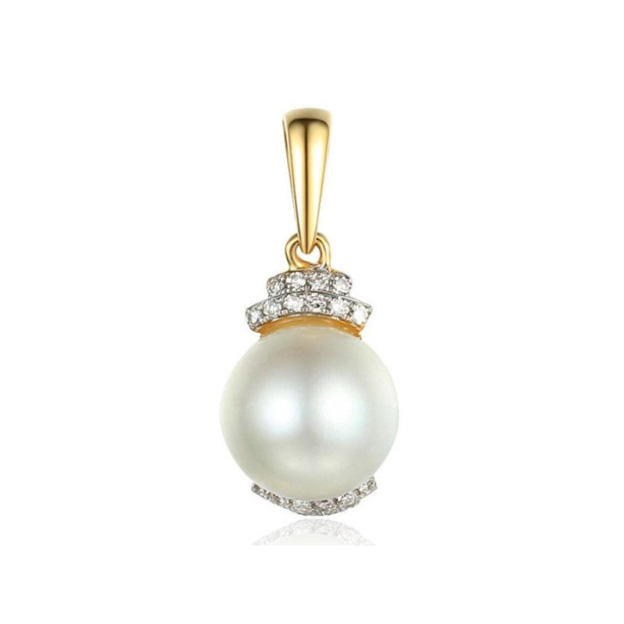 Złota przywieszka 585 PERŁA Z DIAMENTAMI 1,6g Złota przywieszka 585 PERŁA Z DIAMENTAMI 1,6g