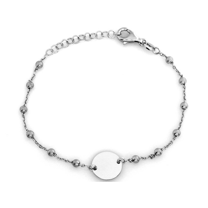Srebrna bransoletka 925 z zawieszkami kółko 2,84 g Srebrna bransoletka 925 z zawieszkami kółko 2,84 g