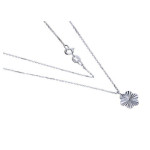 Srebrny naszyjnik 925 diamentowany kwiatuszek 1,61g