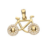 Złota przywieszka 333 ROWER Z CYRKONIĄ 1,05g