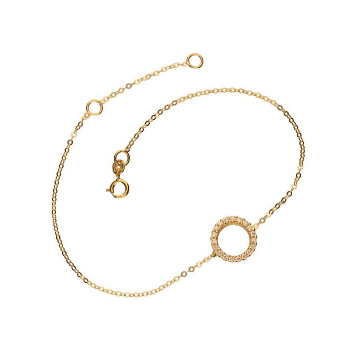 Złota bransoletka 585 kółko ring z cyrkoniami 1,08 g Złota bransoletka 585 kółko ring z cyrkoniami 1,08 g
