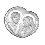 SREBRNY OBRAZ 925 SERCE ŚW RODZINA 16x15 GRAWER PREZENT