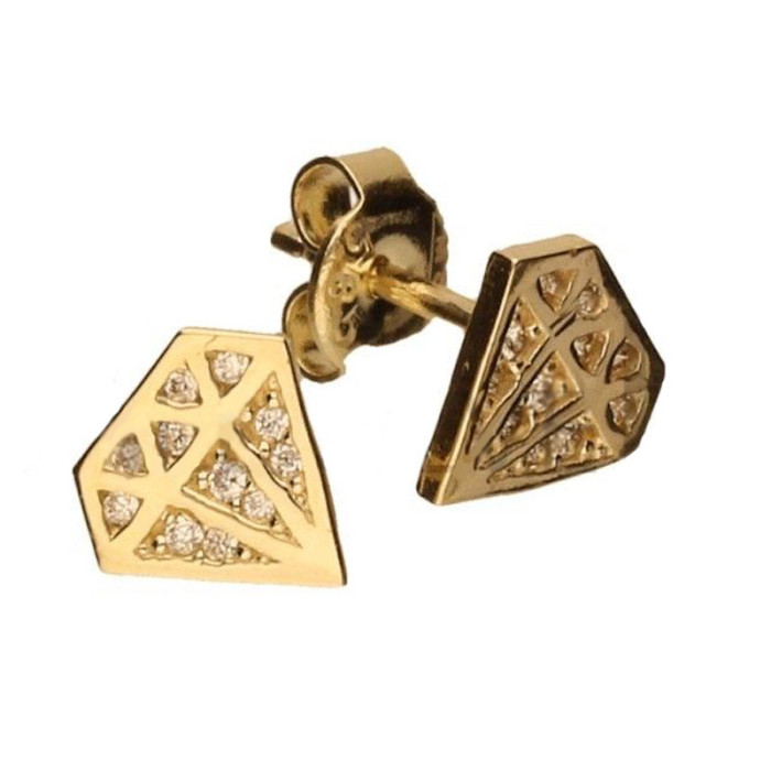 Złote kolczyki 585 DIAMENCIKI Z CYRKONIAMI 1,08g Złote kolczyki 585 DIAMENCIKI Z CYRKONIAMI 1,08g