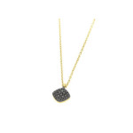 Złoty naszyjnik 585 Z CZARNYM DIAMENTEM 0,70g