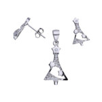 Srebrny komplet 925 choinki z cyrkoniami 2,44g