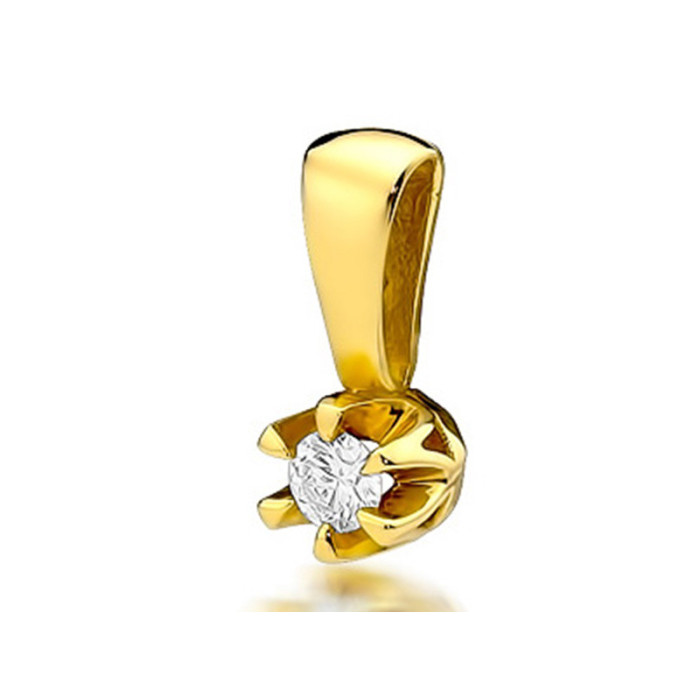 Złota przywieszka 585 elegancka z brylantem Złota przywieszka 585 elegancka z brylantem