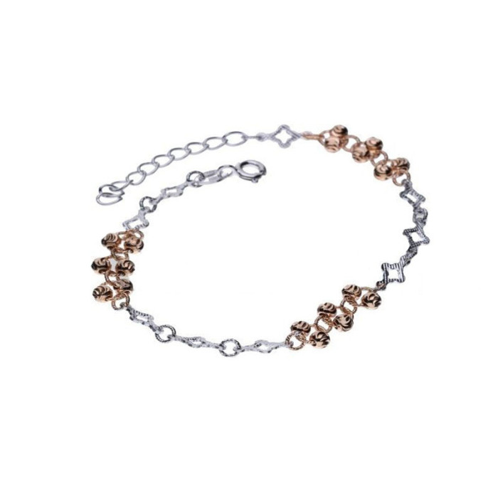 Srebrna złocona bransoletka 925 z kuleczkami 2,72g Srebrna złocona bransoletka 925 z kuleczkami 2,72g