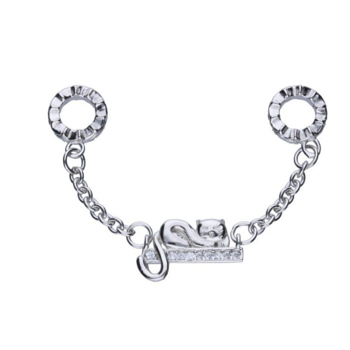 Srebrna przywieszka 925 beads śpiący kotek Srebrna przywieszka 925 beads śpiący kotek