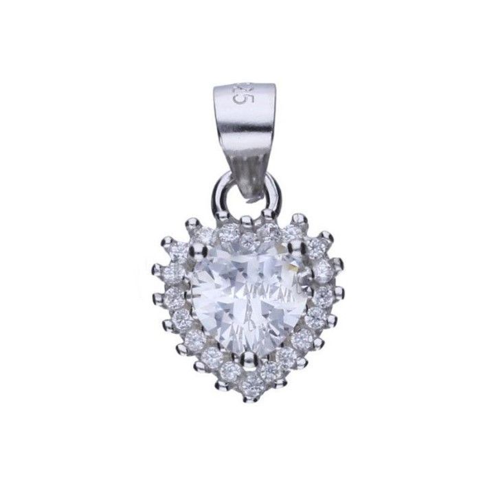 Srebrna zawieszka 925 SERCE Z CYRKONIAMI 1,45g Srebrna zawieszka 925 SERCE Z CYRKONIAMI 1,45g