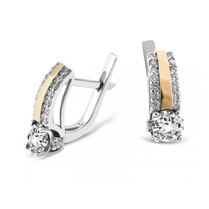 Srebrne kolczyki 925 ELEGANCKIE ZE ZŁOTĄ BLASZKĄ 5,42g Srebrne kolczyki 925 ELEGANCKIE ZE ZŁOTĄ BLASZKĄ 5,42g