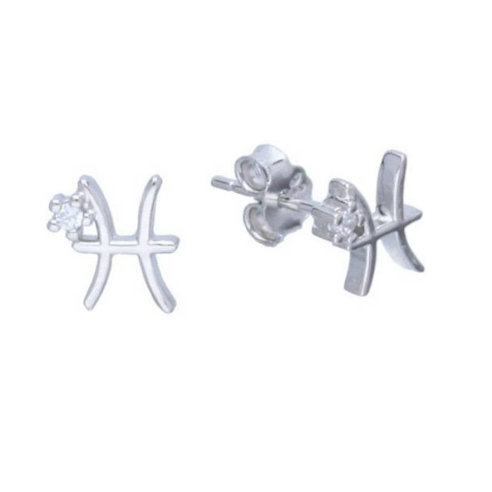 Srebrne kolczyki 925 znak zodiaku ryby Srebrne kolczyki 925 znak zodiaku ryby
