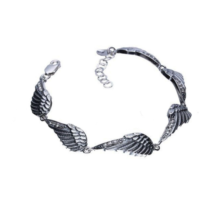 Srebrna bransoletka 925 skrzydła z cyrkoniami 11,40g Srebrna bransoletka 925 skrzydła z cyrkoniami 11,40g