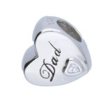 Srebrna zawieszka 925 bead serce napis dad 2,44g