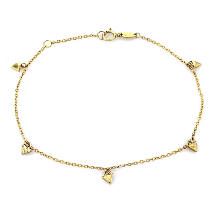 ZŁOTA BRANSOLETKA 585 CHARMS TRÓJKĄCIKI 1.2g PREZENT ZŁOTA BRANSOLETKA 585 CHARMS TRÓJKĄCIKI 1.2g PREZENT