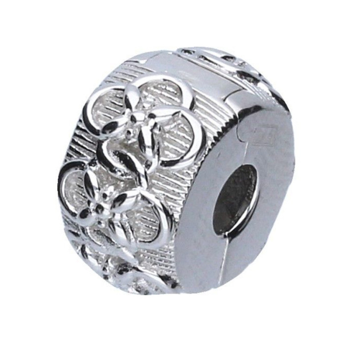 Srebrna zawieszka 925 bead z kwiatkami 2,49g Srebrna zawieszka 925 bead z kwiatkami 2,49g