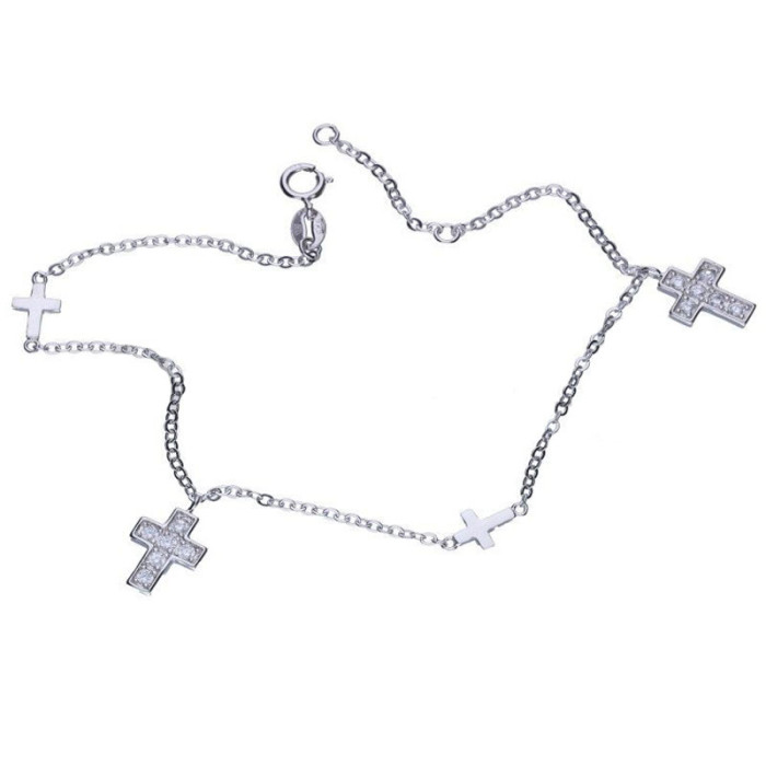 Srebrna bransoletka 925 z krzyżykami 2,64g Srebrna bransoletka 925 z krzyżykami 2,64g