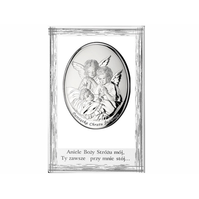 SREBRNY OBRAZ 925 ANIOŁ STRÓŻ OWAL W RAMIE 11,5x17,5cm GRAWER SREBRNY OBRAZ 925 ANIOŁ STRÓŻ OWAL W RAMIE 11,5x17,5cm GRAWER