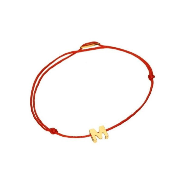 Srebrna bransoletka 925 sznurkowa literka M Srebrna bransoletka 925 sznurkowa literka M