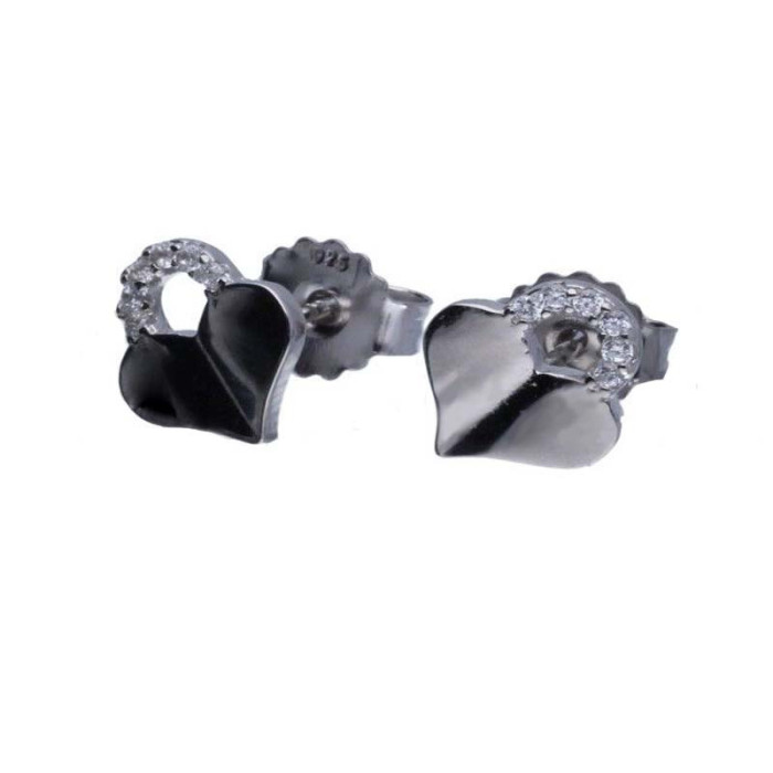 Srebrne kolczyki 925 serduszka z cyrkoniami 1,28g Srebrne kolczyki 925 serduszka z cyrkoniami 1,28g