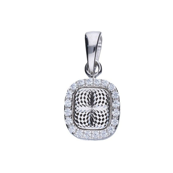 Srebrna zawieszka 925 diamentowane 3D z cyrkoniami 0,93g Srebrna zawieszka 925 diamentowane 3D z cyrkoniami 0,93g