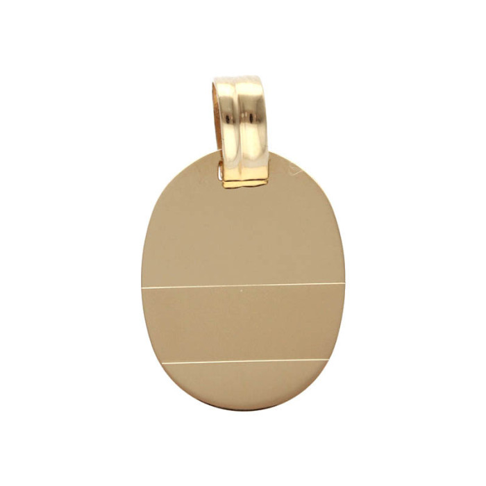 Złota zawieszka 585 owalny nieśmiertelnik blaszka 1,44 g Złota zawieszka 585 owalny nieśmiertelnik blaszka 1,44 g