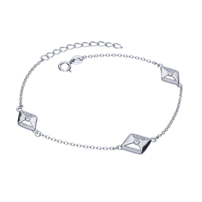 Srebrna bransoletka 925 z białymi cyrkoniami 2,38g Srebrna bransoletka 925 z białymi cyrkoniami 2,38g