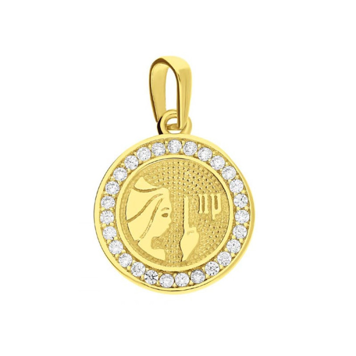 Złota przywieszka 375 ZNAK ZODIAKU PANNA Z CYRKONIAMI 0,94g Złota przywieszka 375 ZNAK ZODIAKU PANNA Z CYRKONIAMI 0,94g