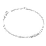 Złota bransoletka białe złoto 585 kuleczki diamenty 1,80 g