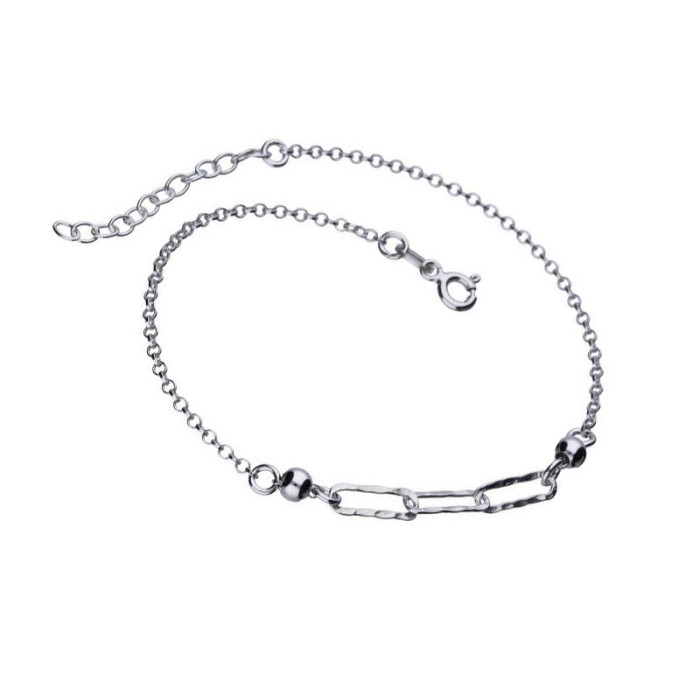 Srebrna bransoletka 925 blaszki i kuleczki 1,69g Srebrna bransoletka 925 blaszki i kuleczki 1,69g