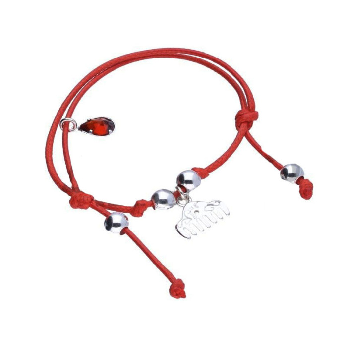 Srebrna bransoletka 925 sznurek z grzebieniem 3,50g Srebrna bransoletka 925 sznurek z grzebieniem 3,50g
