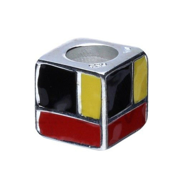Srebrna zawieszka 925 przewlekana kostka bead Srebrna zawieszka 925 przewlekana kostka bead