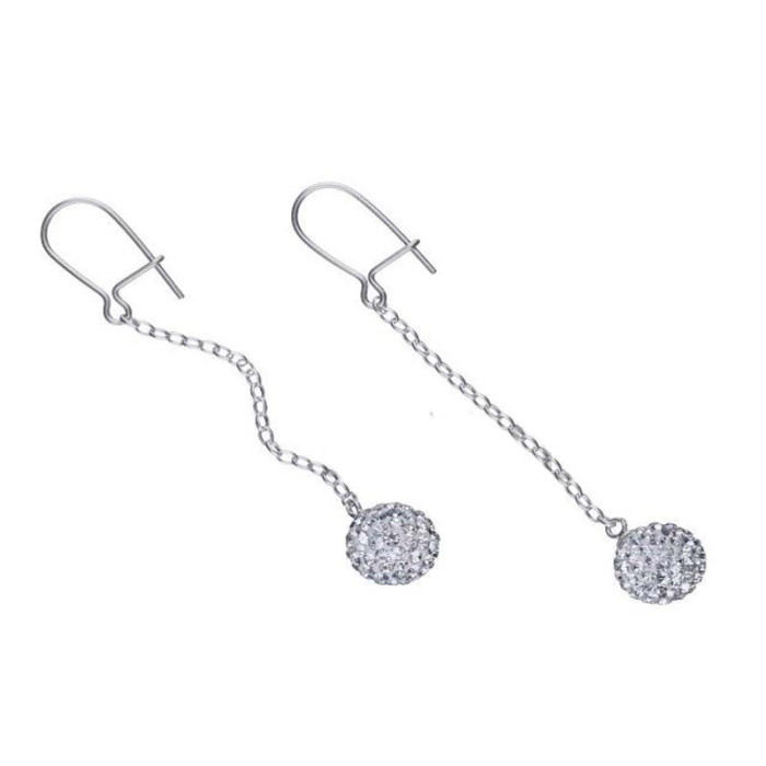 Srebrne kolczyki 925 kuleczki na łańcuszku 3,16g Srebrne kolczyki 925 kuleczki na łańcuszku 3,16g